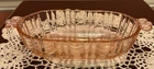 Vintage Small Oval  Pink Depression Glass Candy Relish Dish 7"