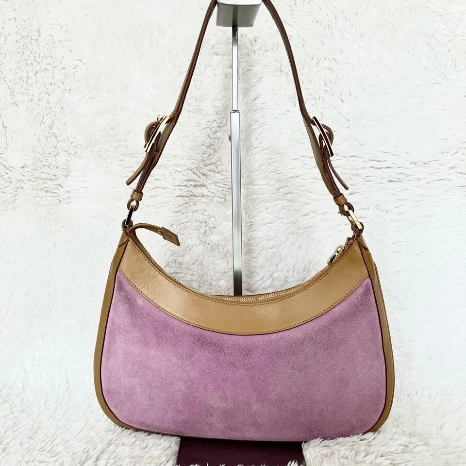 GUCCI Jackie Gamuza Un Hombro Bolso de Mano Rosa Vintage Foto 2 de 4