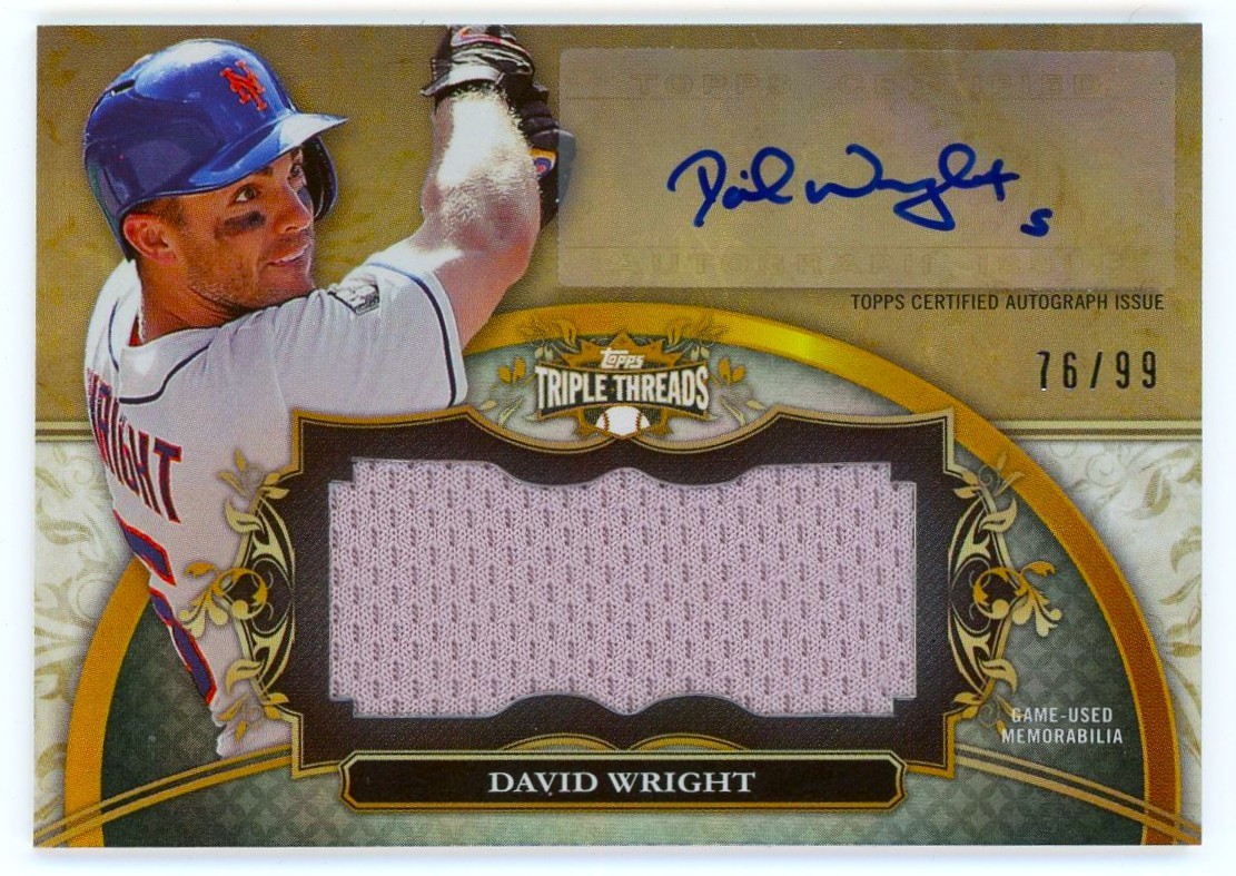 2013 Topps Triple Threads Unity David Wright Auto Game Used Jersey Patch 76/99