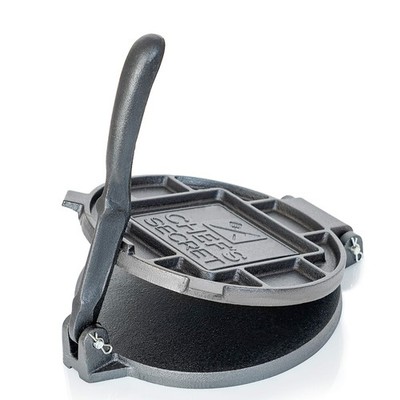 Chef's Secret 8 Inch Tortilla Cast Iron Press, Quickly Easily Makes Black 