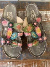 L' Artiste Sprngstep Tropical Sandals sz 11