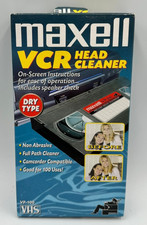 Maxell VHS VCR Head Cleaner VP-100 Dry Type Camcorder Compatible