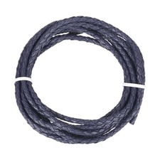 Braided Leather Cord, 3mmx2m Round Faux Leather Bolo String, Dark Blue