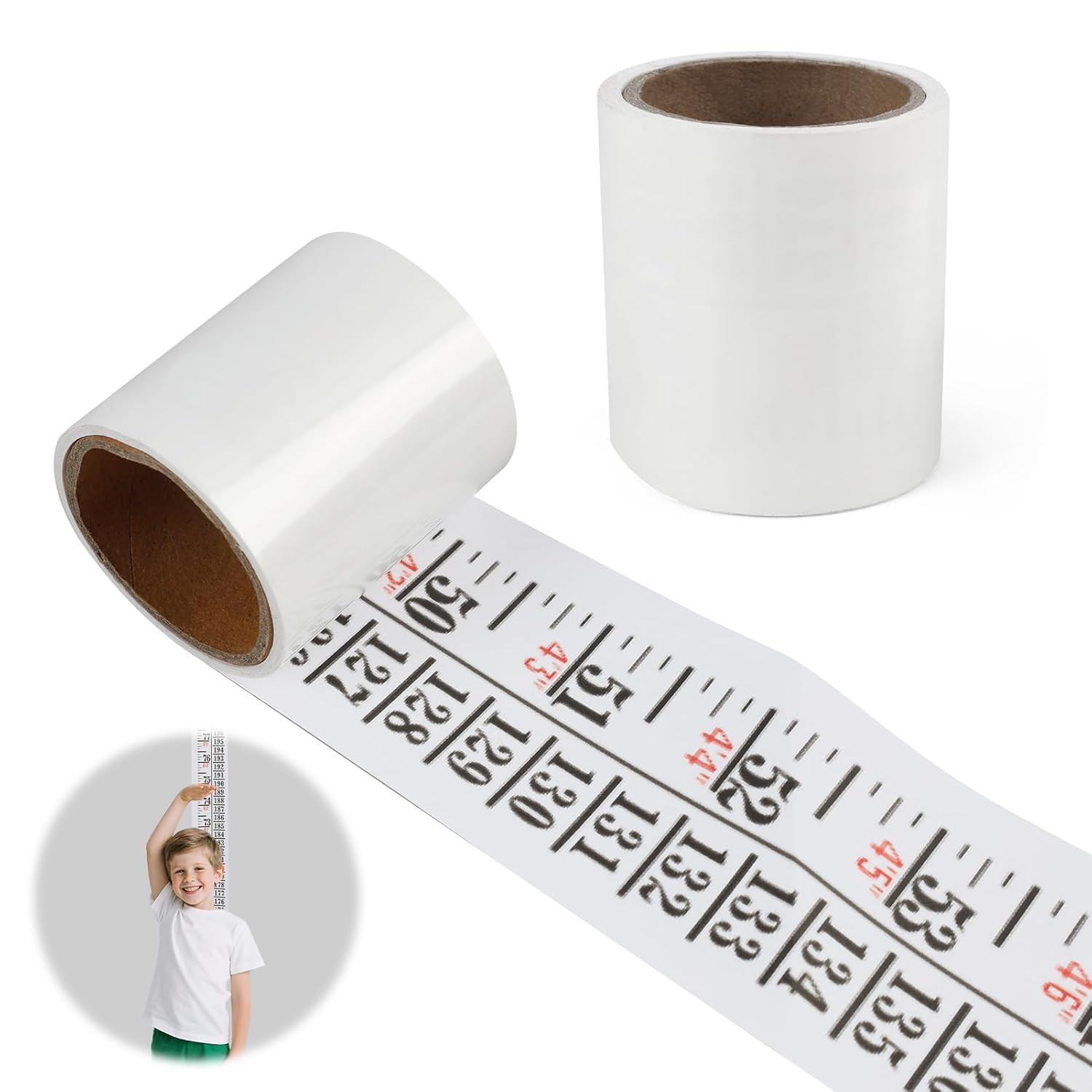 Height Measurement Chart for Kids - 2PCS Adhesive Wall Ruler for Growth Tracking