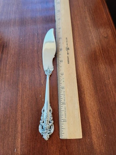 STERLING SILVER WALLACE GRANDE BAROQUE MASTER BUTTER KNIFE 7 1/2'' FLAT HANDLE