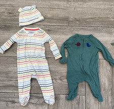 Baby Gap 0-3 months Long Sleeve one piece w/ hat  Old Navy Newborn 2 way zipper