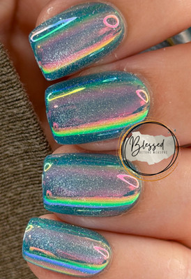 Red Aspen Press On Nails- Nautical Nelly Short Squoval Acrylic Blue
