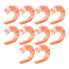 10 Pcs Lifelike Cooked Shrimp Plastic Model Faux Food Decoration For Kitchen