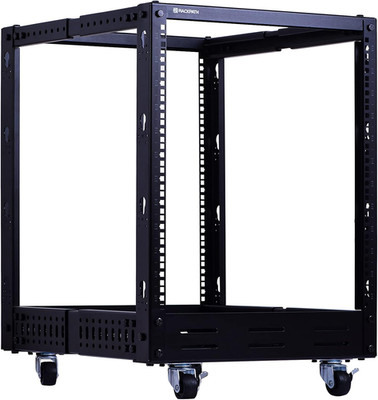 12U Open Frame Server Rack   Heavy Duty 4 Post Adjustable Depth with Casters