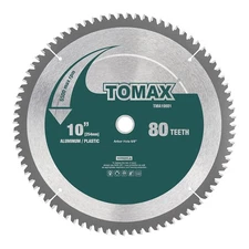 TOMAX 10-Inch 80 Tooth TCG Aluminum and Non-Ferrous Metal Saw Blade Silver 