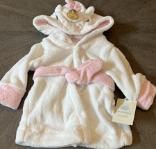 Cloud Island Infant Unicorn Bathrobe Size 6-9M White NWT
