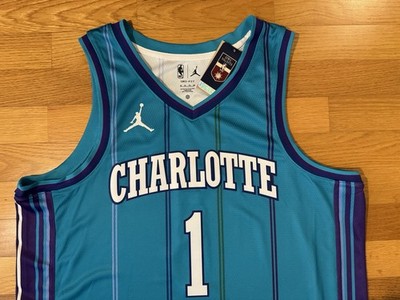 New XL Nike Jordan Charlotte Hornets Lamelo Ball #1 Swingman