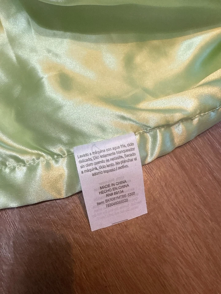 Beansprout Green Satin Sherpa Baby Blanket 30x40 Embroidered Bear Lovey 30x40 in - Image 2 of 4