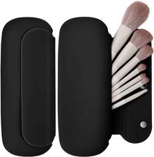 Silicone Travel Makeup Brush Holder for Women with Magnetic Closure and Built-In