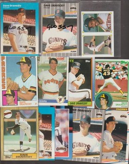 DAVE DRAVECKY LOT OF 52 BASEBALL CARDS 12 DIFFERENT PADRES GIANTS OHIO
