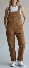 Carhartt Womens M Brown Canvas Bib Overalls Rugged Flex Work Utility Gorpcore
