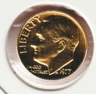 24k Gold Plate Rare Old US 1977 Liberty Roosevelt Dime Collector Collection Coin