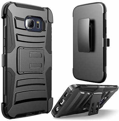 Samsung Galaxy S7 Case Hard&Soft Rubber Holster Belt Clip Kickstand Cover