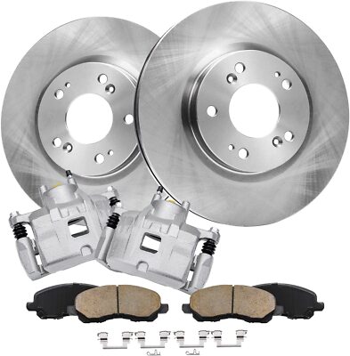 Front Disc Rotors Calipers Brake Pads for 2007 - 2014 Dodge Caliber Jeep Patriot