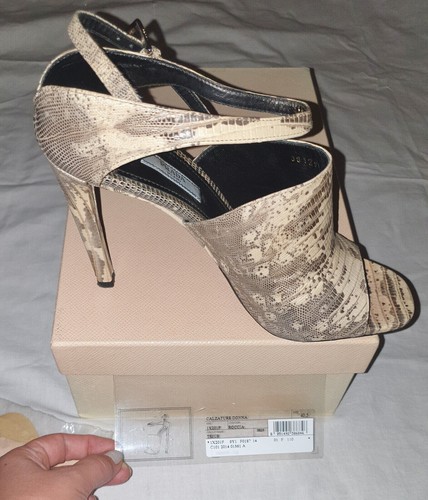 PRADA ~ ivory Real Lizard open toes ~ US: 9.5 ; EU: 39.5-40 *AUTHENTIC - Picture 4 of 12