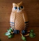 Vintage Set of 2 1976 Homco Owls Wall Hangings  Retro Home Decor 14" & 11" Tall — photo 4