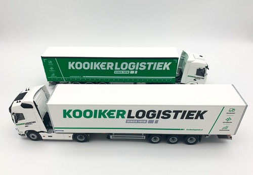 DAF XF curtainsider+Volvo globetrotter box trailer "Kooiker" WSI truck models - Picture 3 of 7