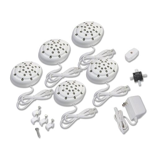 5 x Home Use or Under Kitchen Cabinet LED Accent Puck Lighting Kit (White) - Picture 1 of 4
