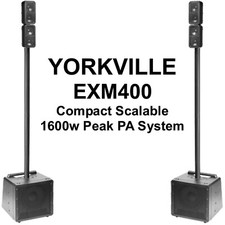 Yorkville EXM400 Compact Scalable Bluetooth 1600w Peak PA Speaker System Pair