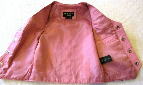 GIRLS TODDLERS KIDS SOFT PINK BIKER MOTORCYCLE WESTERN LEATHER VEST EXTRA SMALL - Picture 3 of 3
