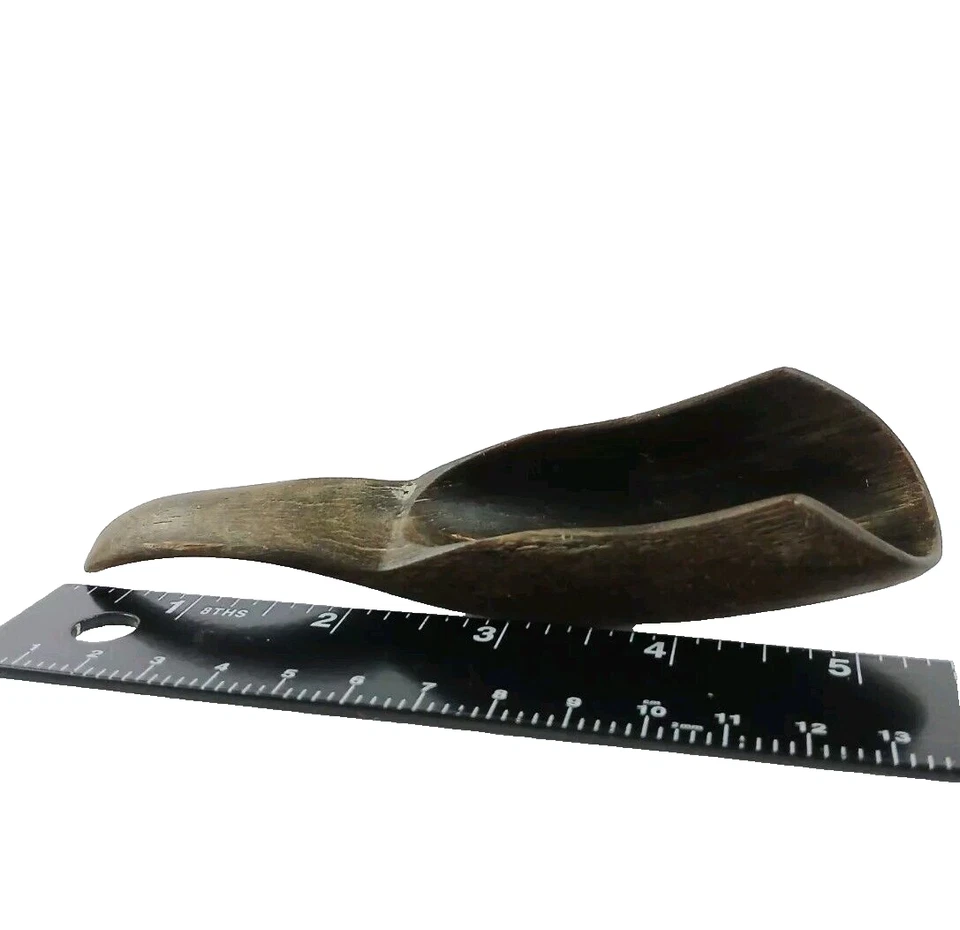 19th Century Mountain Goat Carved Horn Spoon Scoop 5.5 inches - Image 2 of 4