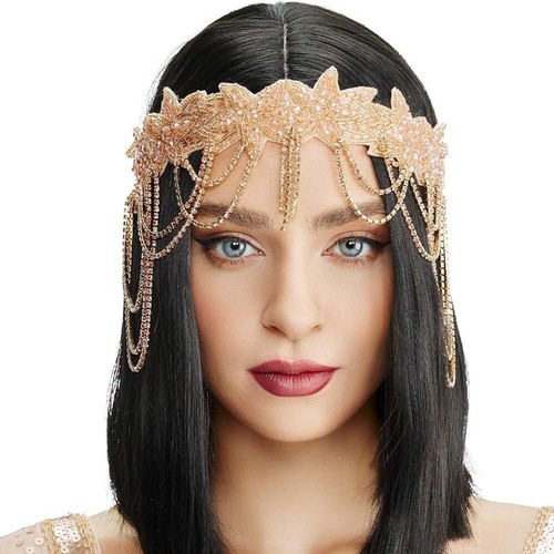 20s 1920s Headband Vintage Bridal Great Gatsby Headpiece Costume Accessories - Picture 4 of 6