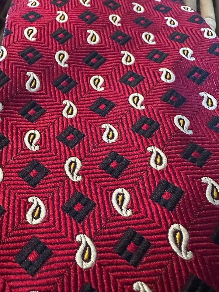 Corbata para hombre 100 % seda roja lisa Nordstrom clásica estampada sofisticada corbata Foto 3 de 4