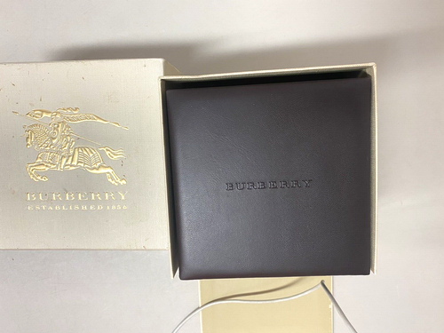 BURBERRY Watch Case Box Only With Manual Brown Padded "Leather" Logo Watch Box - Picture 7 of 8