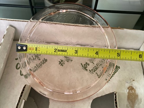 Mosser Glass Pink Depression Jennifer Set #4 w Box Miniature Cake Plates A+ COND - Picture 3 of 6