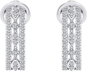 Authentic 4/9 ct Natural White Diamond Round Cut Bar Hoop Earring For Women's 14K Gold