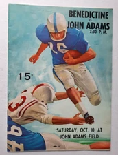 BENEDICTINE vs JOHN ADAMS vtg HS Football Program   (Cleveland OH) Oct 10 1959