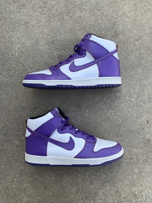 Vintage 2010 Nike Dunk High Varsity Purple White Size Mens