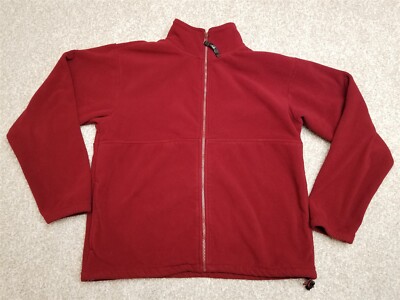 Vintage Cabelas Fleece Jacket Mens Medium Red Polartec Zip 100% Polyester 