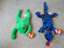 2 TY Beanie Babies – LEGS the Frog and LIZZY
