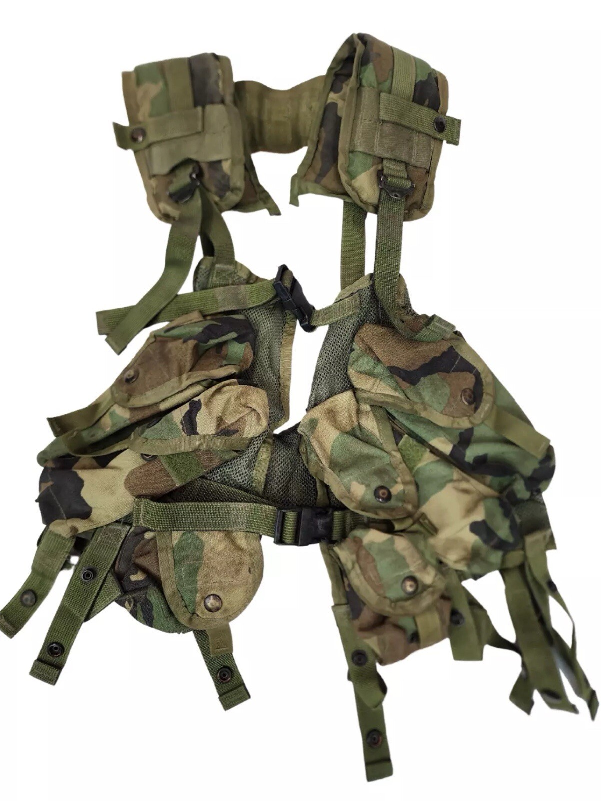 Used Serviceable Woodland Adjustable Tactical Load Bearing Vest *mocinc.1982*