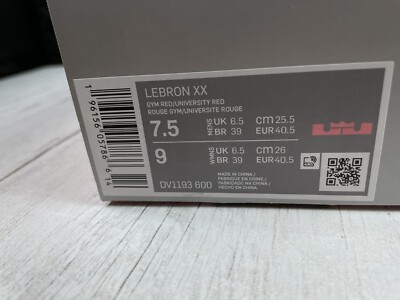 Size 7.5-NEW Nike Lebron 20 XX 'Liverpool' Red Basketball