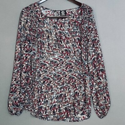 Babeau Semi Sheer Multi Color Blouse in Large