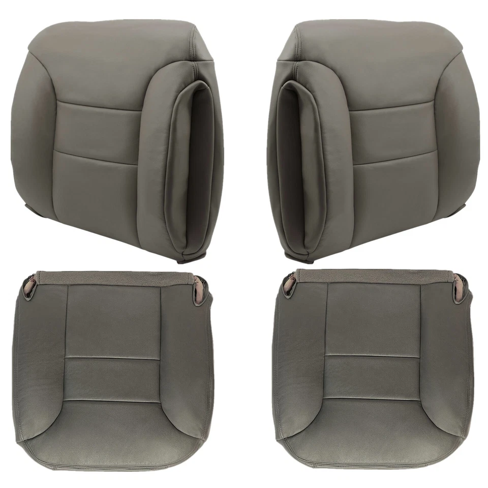 Cubierta de asiento inferior de cuero gris para GMC Sierra Chevy Tahoe 1995-1999 Foto 3 de 4
