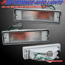 Pair Clear Signal Bumper Lights For 88-97 Nissan D21 Hardbody 88-95 Pathfinder