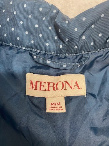 Merona Womens Vest Full Zip Up Button Polka Dot Design Size Medium - Picture 3 of 7