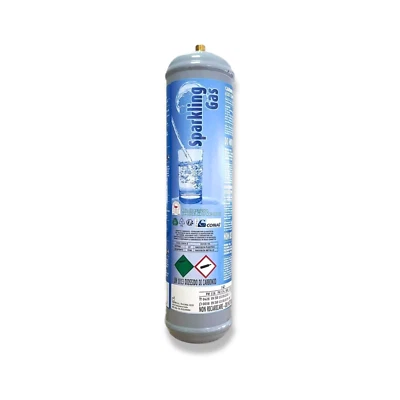 BOMBOLA CO2 ALIMENTARE 600 GR. GASATORE ACQUA E290 ATTACCO 11X1 ACQUA FRIZZANTE - Immagine 1 di 4