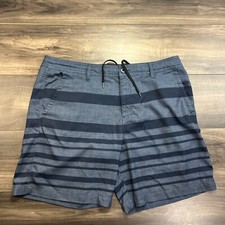 Hang Ten Shorts Men's 38 Grey Cargo Pocket Drawstring Swim Surf Board