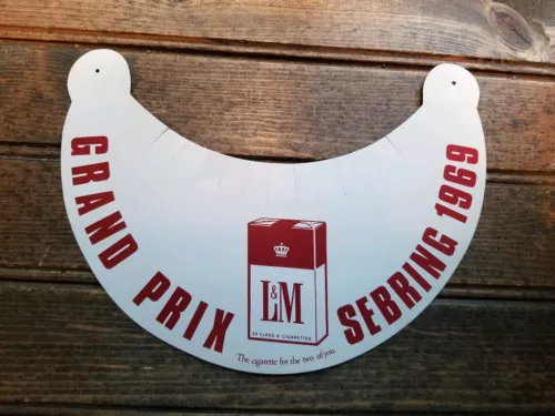 Rare 1969 Grand Prix Racing 12 Hrs Sebring Promotional L&M Hat/ Visor Never worn