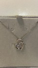 *NEW ITEM* ZALES Jewelers Sterling Silver 2 Heart Shaped Diamond Necklace 18 In — photo 3