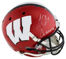 Melvin Gordon Signed Badgers Schutt Full Size Red & Black Helmet -
